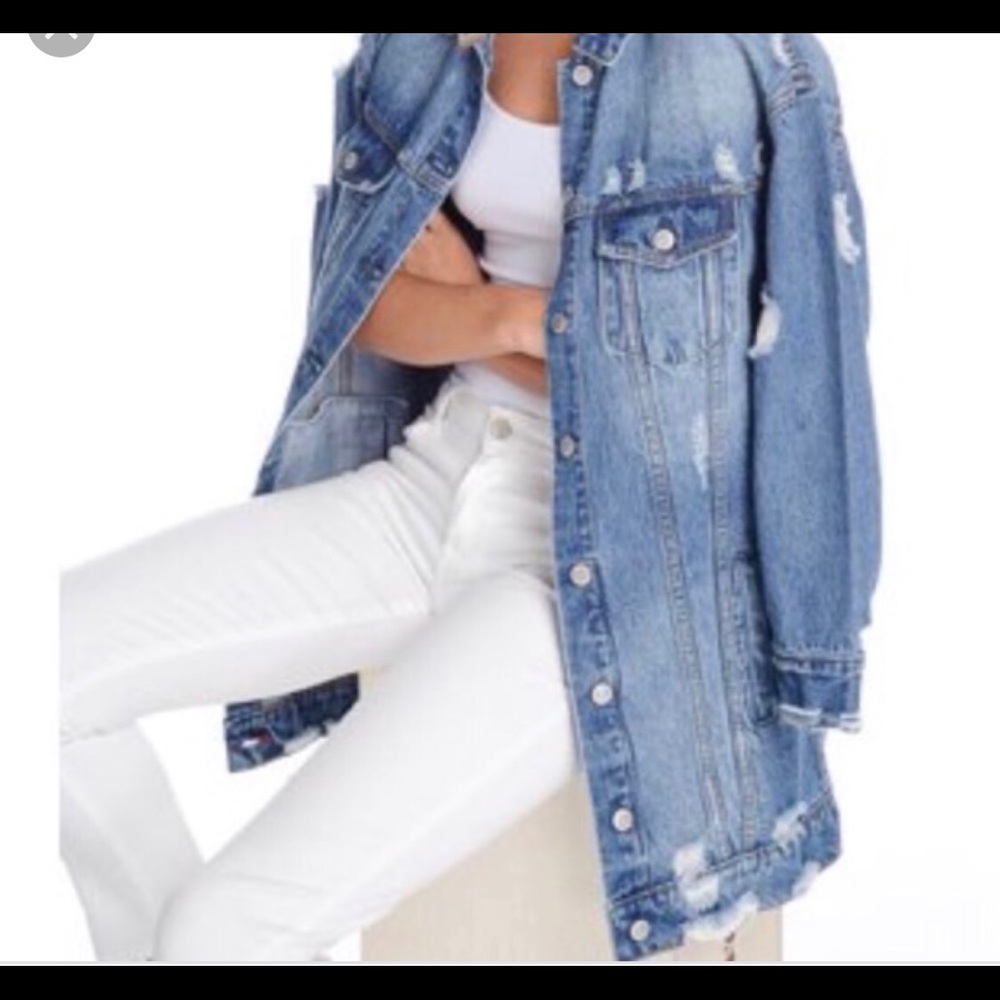Fiore oversized denim jacket